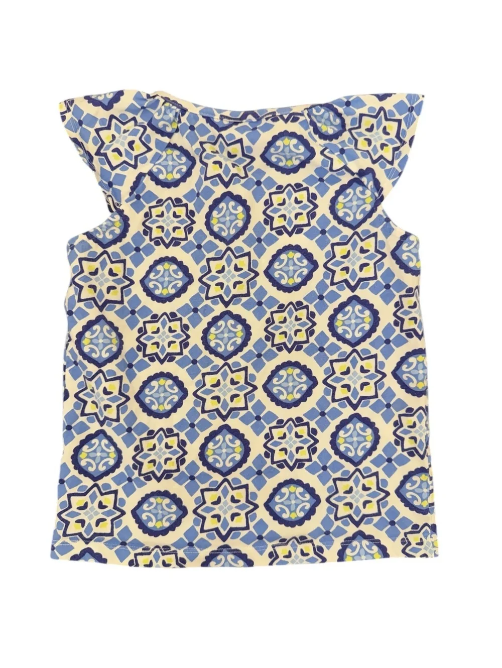Gymboree 2-piece blue geometric/tile-print top and shorts set